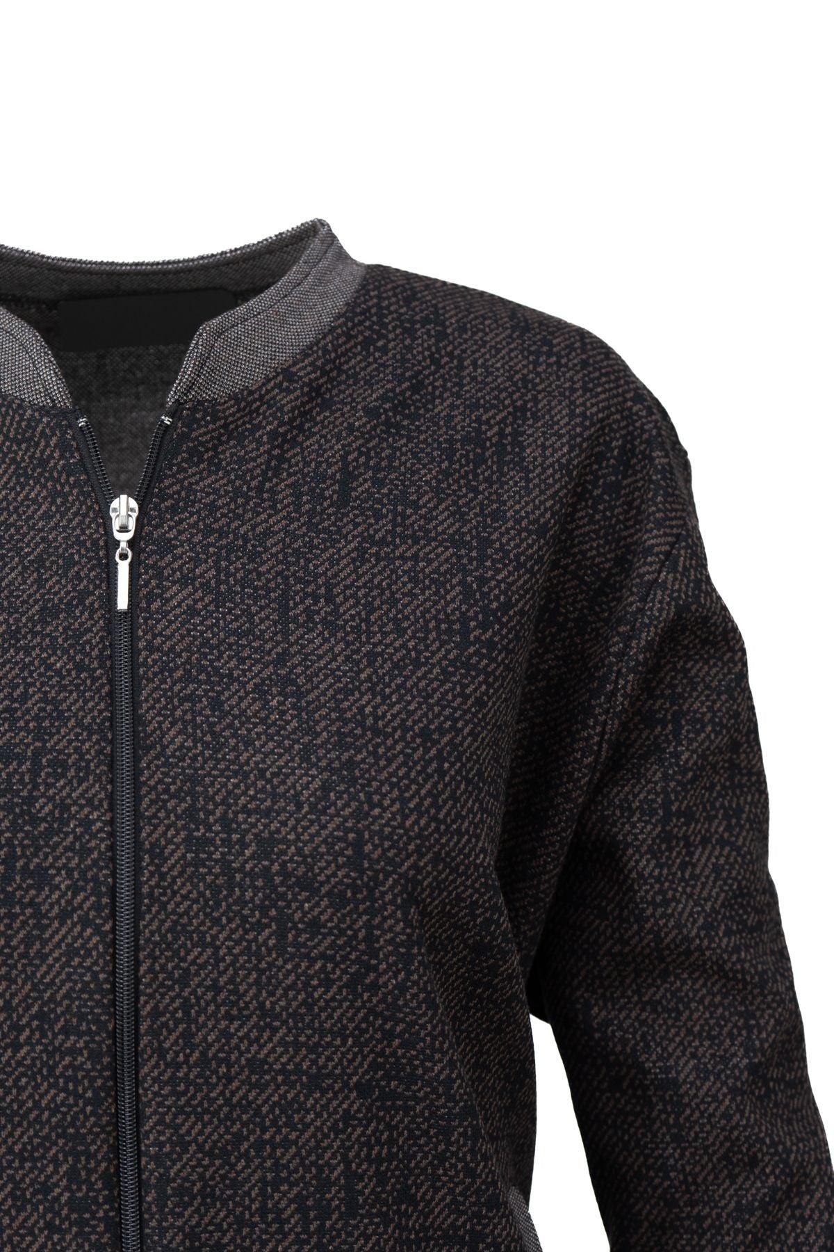 Kadın Kışlık Anne Uzun Hırka Pamuklu Fermuarlı Hakim Yaka Çift Cepli Kar Yağışı Modelli